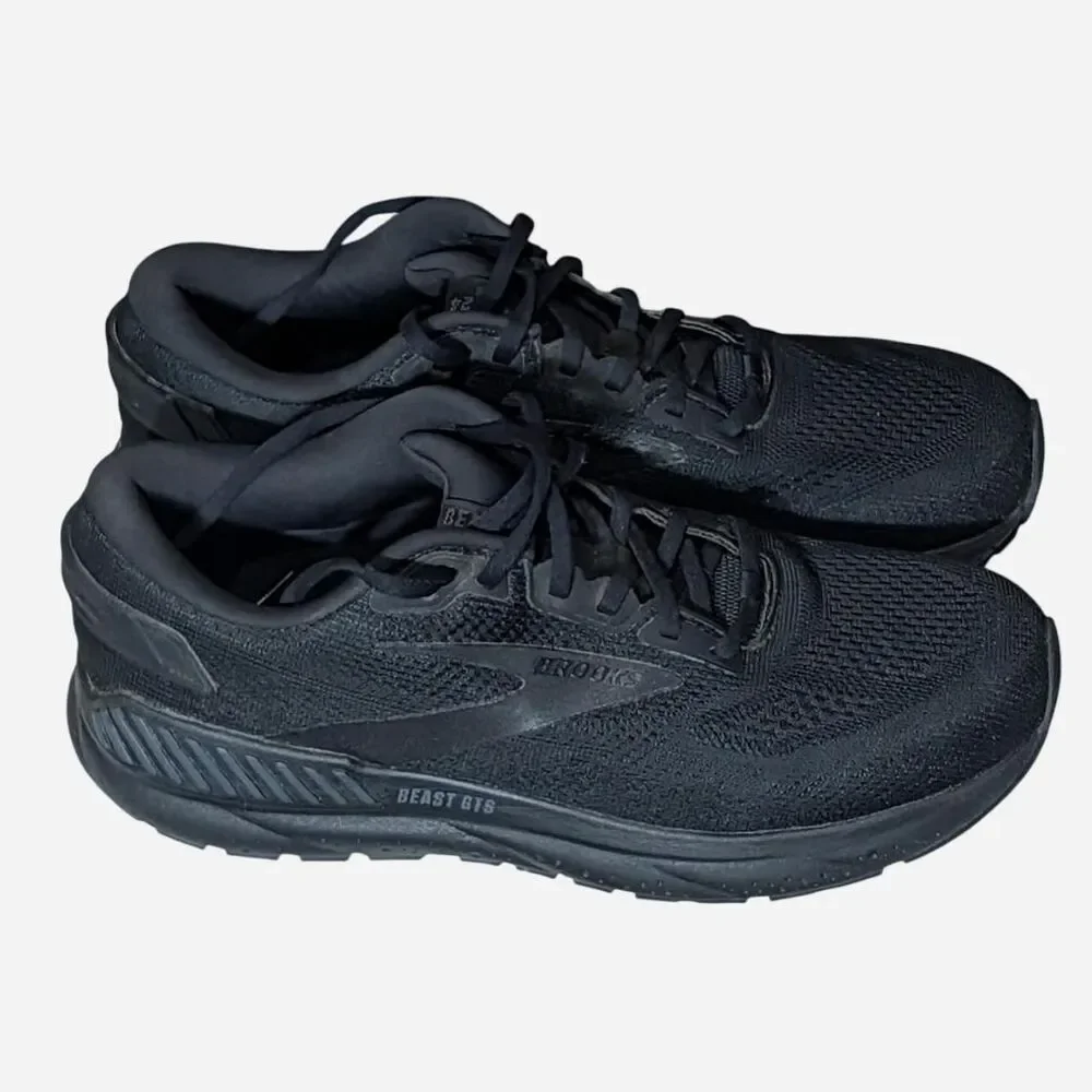 Brooks Beast GTS 24 Mens 11 Triple Black Mesh Running Shoes 1104251D020